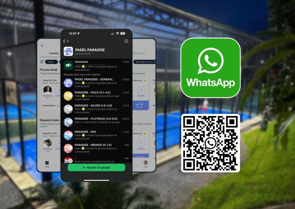 Whats app group Padel Paradise